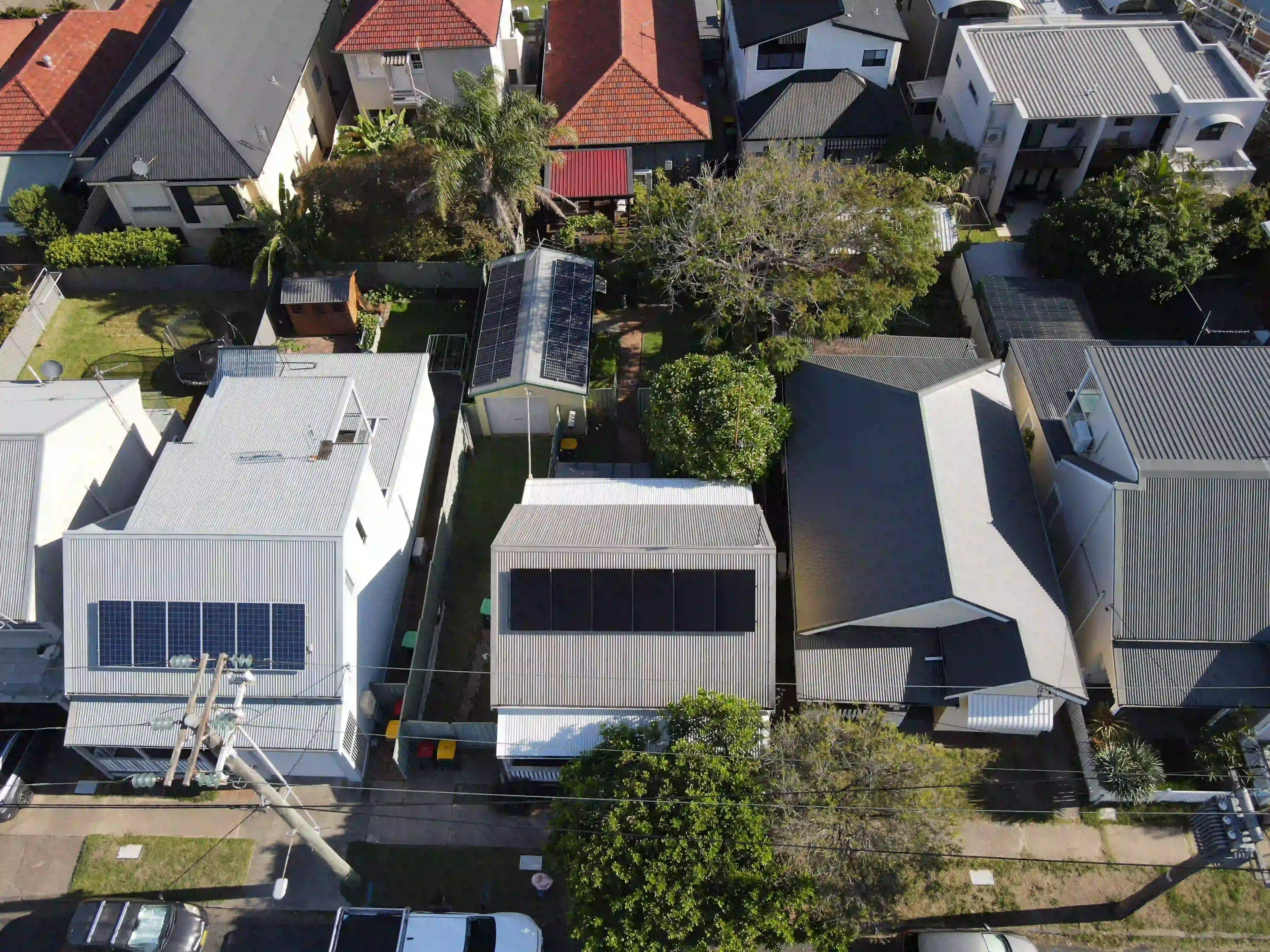 Aerial view of a second Stockton solar installation near the coast