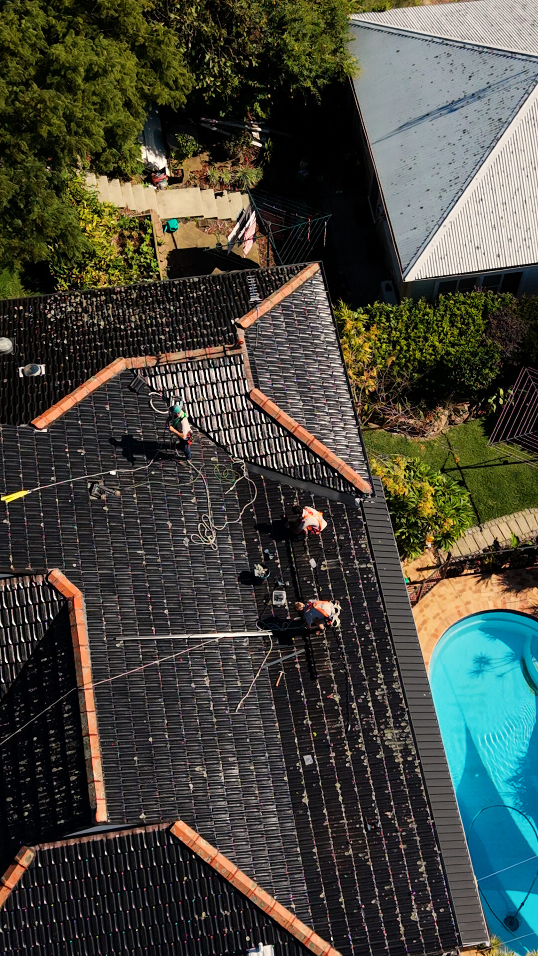 Aerial view of solar installation in New Lambton