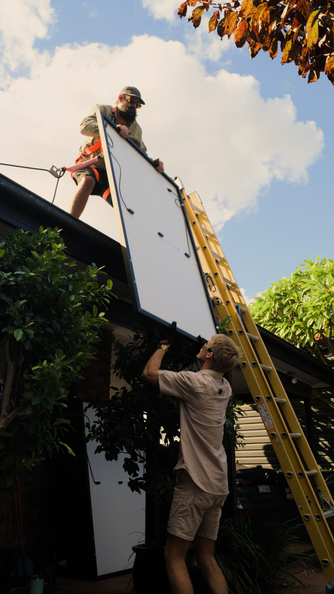 Newy Solar Co crew installing solar panels at New Lambton, Newcastle