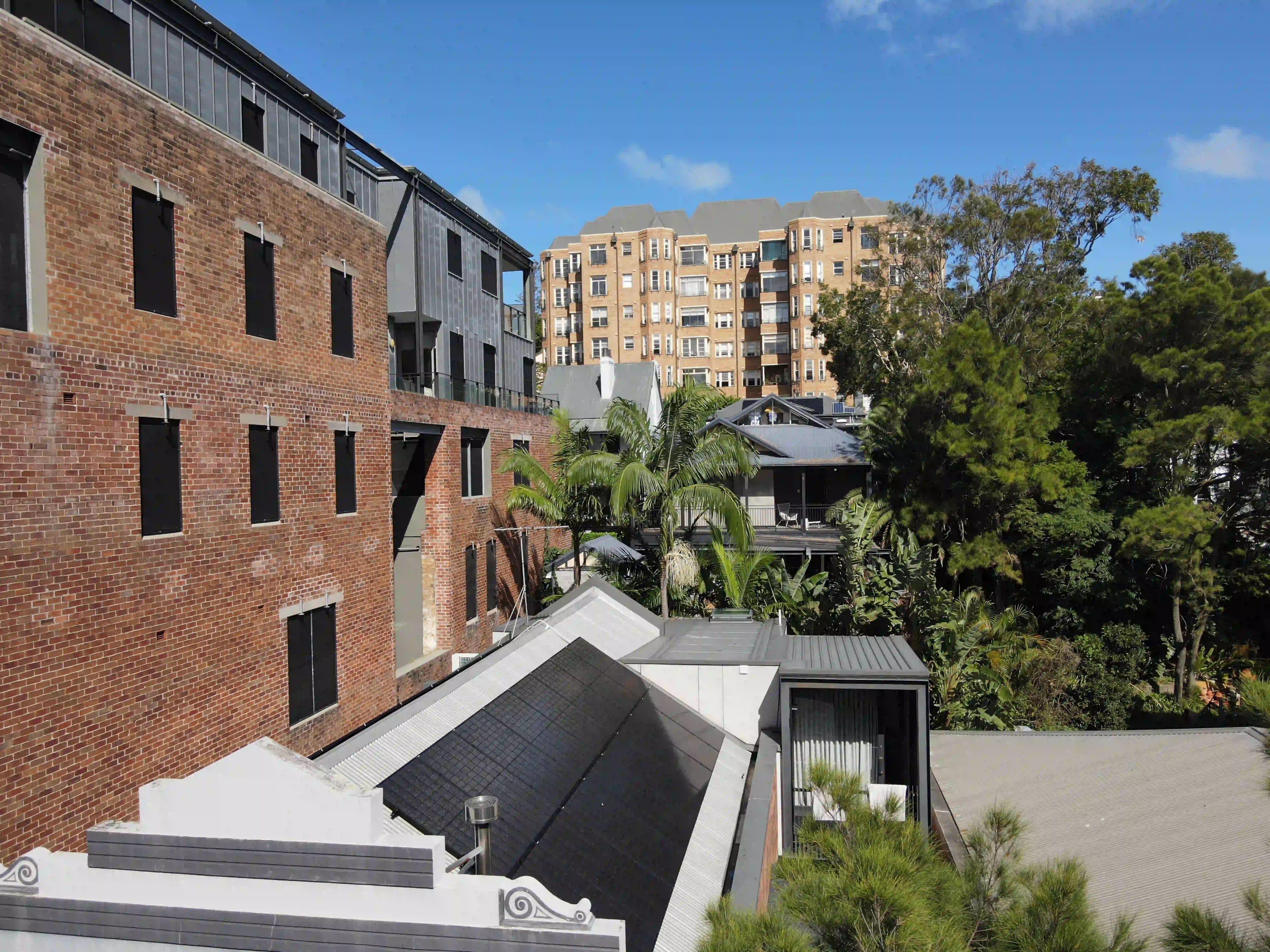 Completed rooftop solar array on a King Street building in Newcastle city