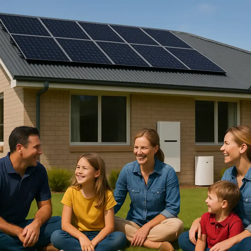 A newcastle family enjoying battery and solar power