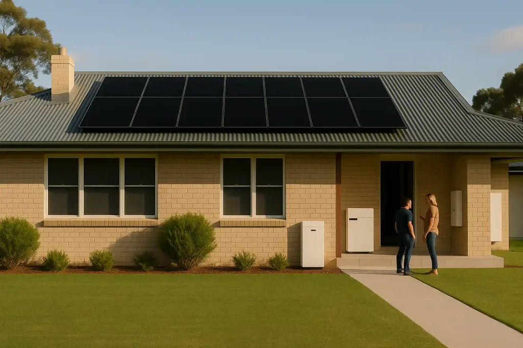 Solar panels installed with the federal battery rebate by Newy Solar Co