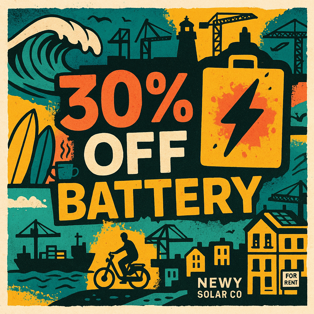 30% off a solar power battery in Newcastle! By local solar power installers in in Newcastle Newy Solar Co