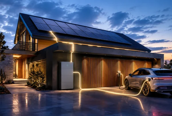 A house with solar panels in Newcastle NSW with batteries all connected to an EV charger by local company Newy Solar Co